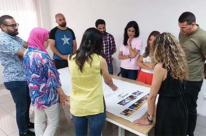 atelier fresque du numérique dans les locaux de Visiativ à Casablanca